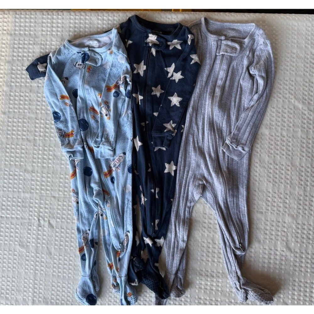 Lot of 3 Member's Mark Pajamas - baby boy Size 12 Months (Excellent Condition)